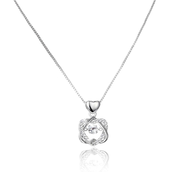 Swarovski Jewelry - 💎 SWAROVSKI® FLOATING CRYSTAL DOUBLE HEART NECKLACE SILVER WITH RHODIUM OVERLAY